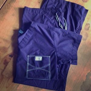 Blue Sky Scrub Set in Purple—Small